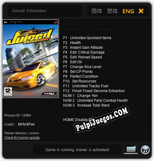 Juiced: Eliminator: Treinador (V1.0.60)