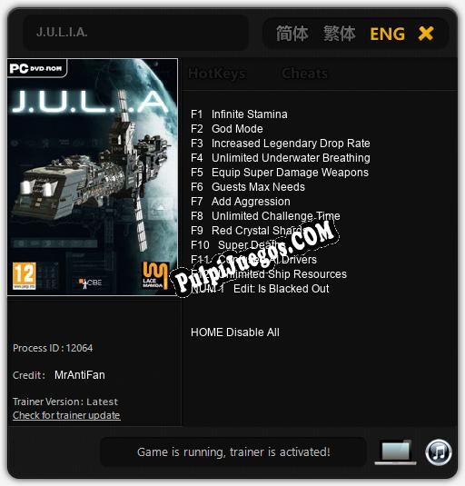 J.U.L.I.A.: Trainer +13 [v1.3]