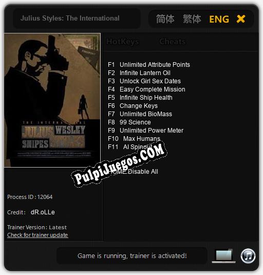 Julius Styles: The International: Trainer +11 [v1.1]