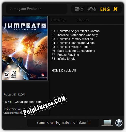 Jumpgate: Evolution: Cheats, Trainer +8 [CheatHappens.com]