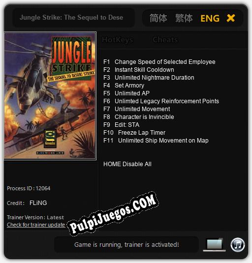 Jungle Strike: The Sequel to Desert Strike: Trainer +11 [v1.9]