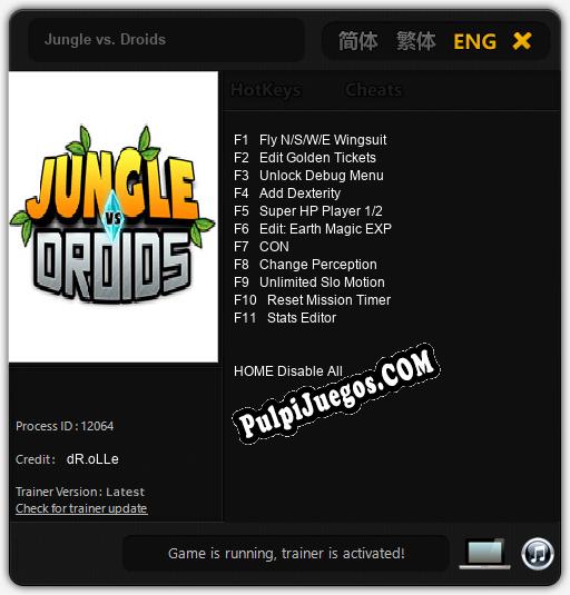 Jungle vs. Droids: Trainer +11 [v1.5]