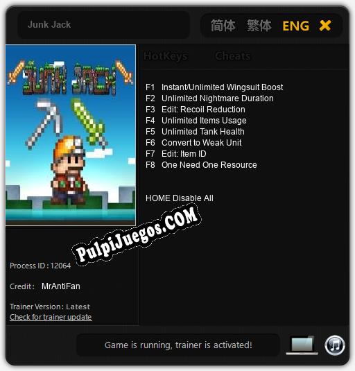 Junk Jack: Treinador (V1.0.19)