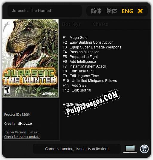 Entrenador liberado a Jurassic: The Hunted [v1.0.5]