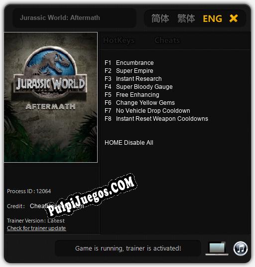 Jurassic World: Aftermath: Cheats, Trainer +8 [CheatHappens.com]