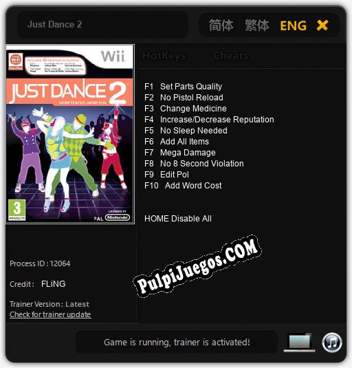 Entrenador liberado a Just Dance 2 [v1.0.3]