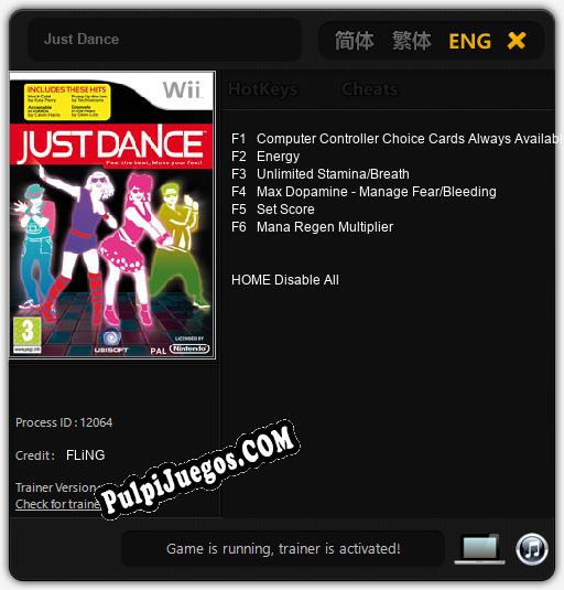 Just Dance: Trainer +6 [v1.3]