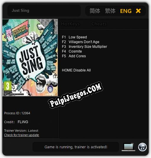 Just Sing: Cheats, Trainer +5 [FLiNG]