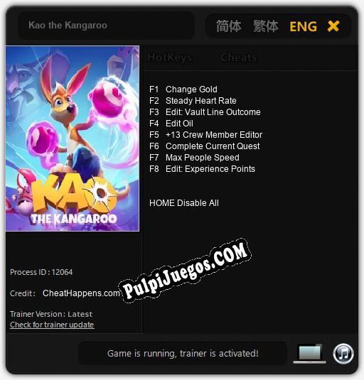 Kao the Kangaroo: Treinador (V1.0.58)