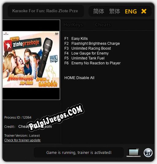 Karaoke For Fun: Radio Zlote Przeboje: Trainer +6 [v1.6]