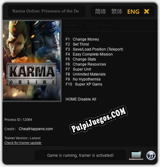 Karma Online: Prisoners of the Dead: Trainer +10 [v1.7]