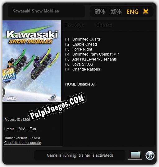 Kawasaki Snow Mobiles: Trainer +7 [v1.1]