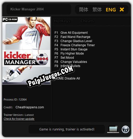 Kicker Manager 2004: Trainer +9 [v1.8]