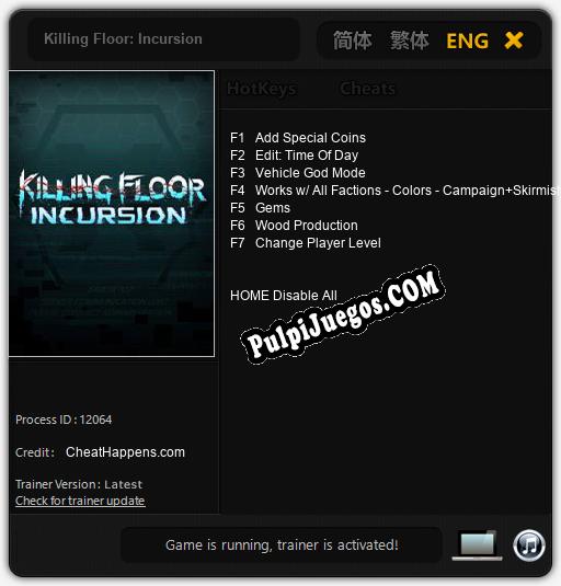 Killing Floor: Incursion: Cheats, Trainer +7 [CheatHappens.com]