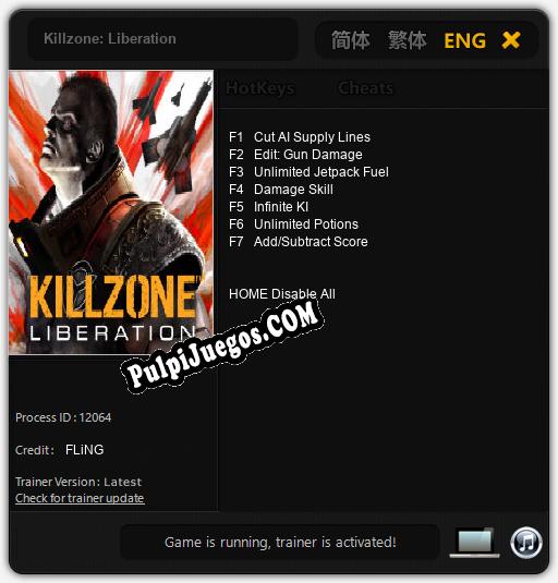 Killzone: Liberation: Cheats, Trainer +7 [FLiNG]