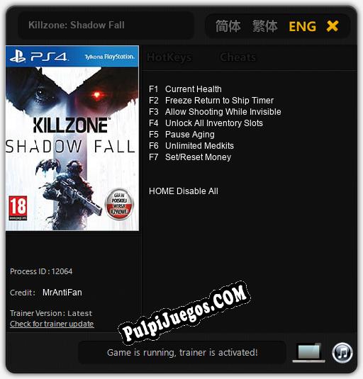 Killzone: Shadow Fall: Cheats, Trainer +7 [MrAntiFan]