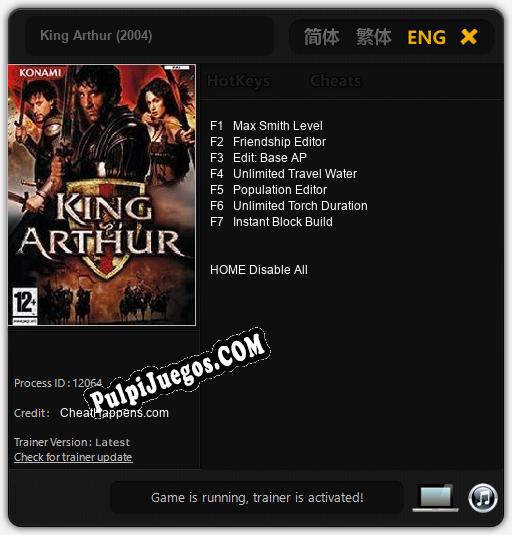 Entrenador liberado a King Arthur (2004) [v1.0.1]