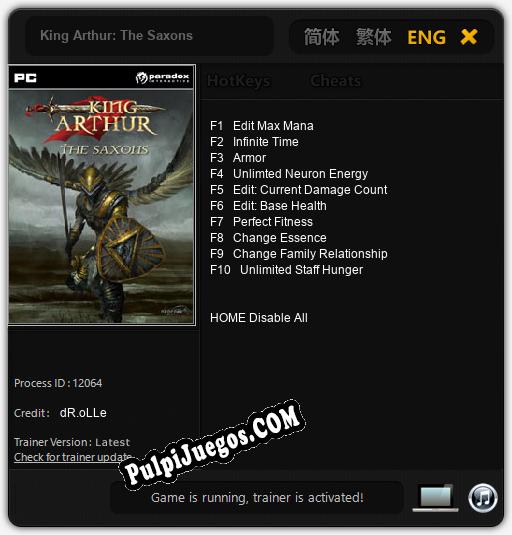 Entrenador liberado a King Arthur: The Saxons [v1.0.9]