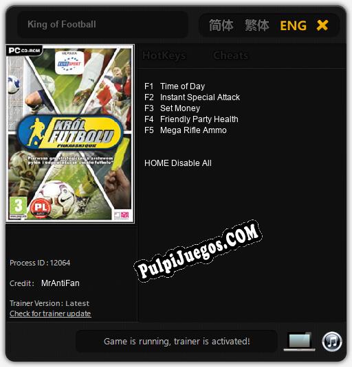 King of Football: Cheats, Trainer +5 [MrAntiFan]