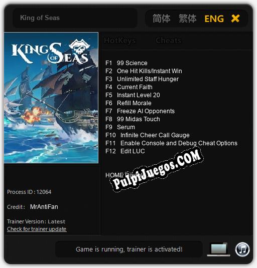 King of Seas: Cheats, Trainer +12 [MrAntiFan]