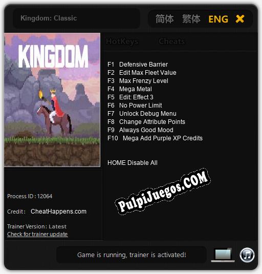 Kingdom: Classic: Cheats, Trainer +10 [CheatHappens.com]