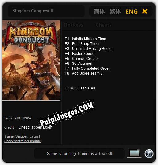 Kingdom Conquest II: Treinador (V1.0.95)