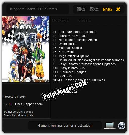 Kingdom Hearts HD 1.5 Remix: Cheats, Trainer +13 [CheatHappens.com]