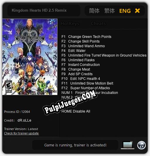 Kingdom Hearts HD 2.5 Remix: Trainer +14 [v1.8]