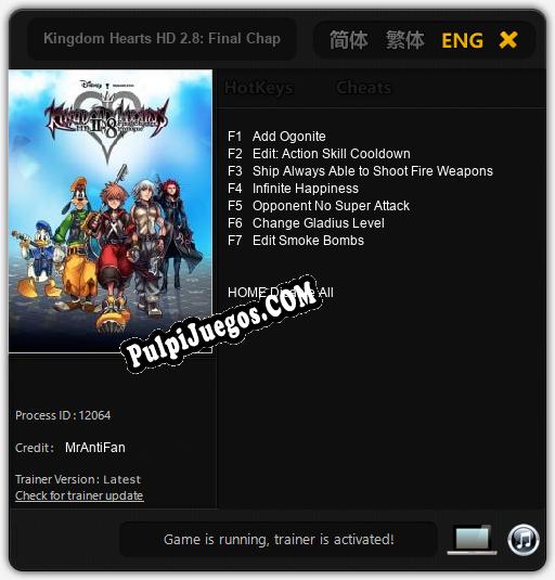 Entrenador liberado a Kingdom Hearts HD 2.8: Final Chapter Prologue [v1.0.9]