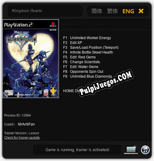 Entrenador liberado a Kingdom Hearts [v1.0.3]