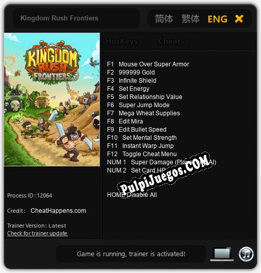 Kingdom Rush Frontiers: Treinador (V1.0.70)