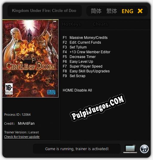 Kingdom Under Fire: Circle of Doom: Cheats, Trainer +9 [MrAntiFan]