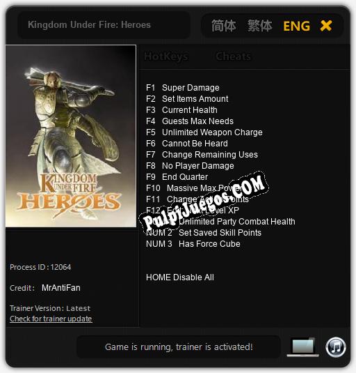 Kingdom Under Fire: Heroes: Cheats, Trainer +15 [MrAntiFan]