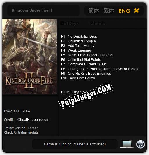 Entrenador liberado a Kingdom Under Fire II [v1.0.5]