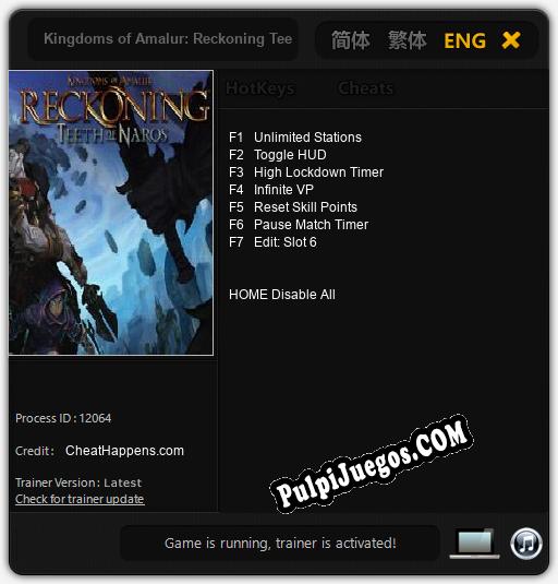 Kingdoms of Amalur: Reckoning Teeth of Naros: Trainer +7 [v1.5]