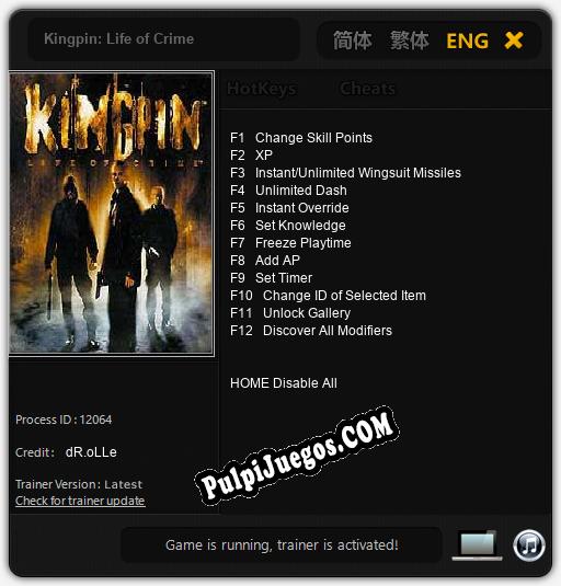 Kingpin: Life of Crime: Trainer +12 [v1.7]