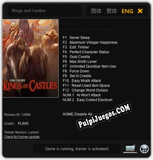 Entrenador liberado a Kings and Castles [v1.0.3]