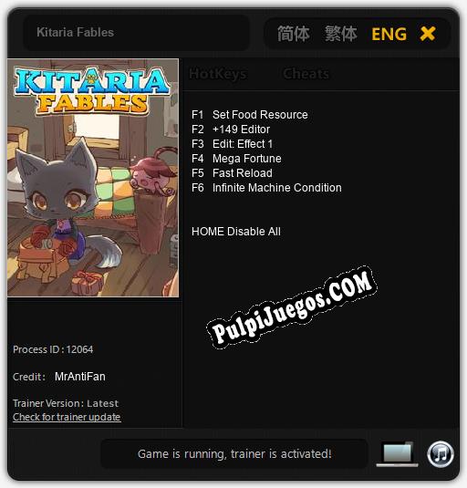 Kitaria Fables: Treinador (V1.0.78)