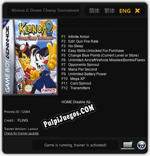 Entrenador liberado a Klonoa 2: Dream Champ Tournament [v1.0.3]