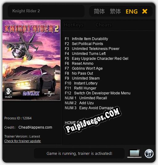 Knight Rider 2: Cheats, Trainer +15 [CheatHappens.com]