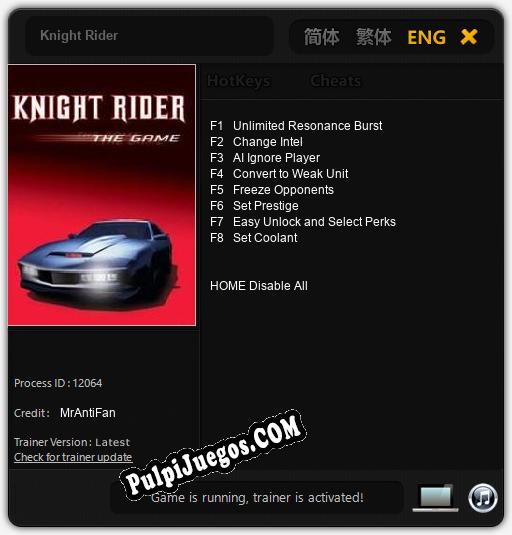 Entrenador liberado a Knight Rider [v1.0.8]