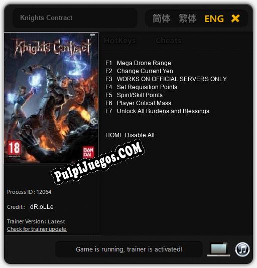 Entrenador liberado a Knights Contract [v1.0.5]