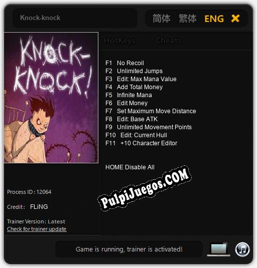 Knock-knock: Cheats, Trainer +11 [FLiNG]