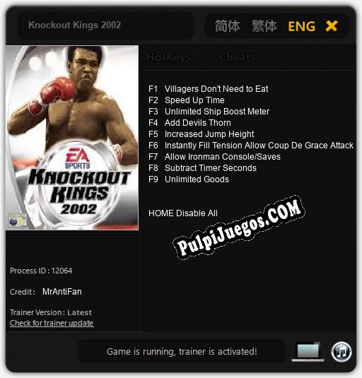 Entrenador liberado a Knockout Kings 2002 [v1.0.9]