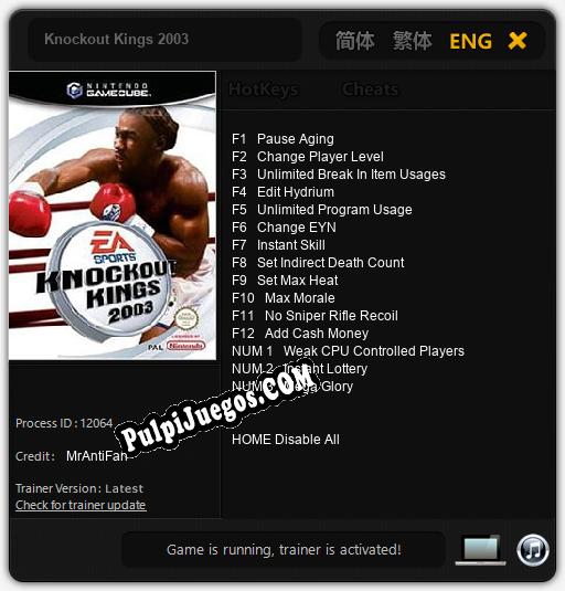 Entrenador liberado a Knockout Kings 2003 [v1.0.5]