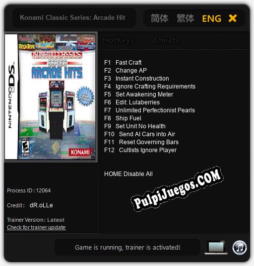 Konami Classic Series: Arcade Hits: Cheats, Trainer +12 [dR.oLLe]