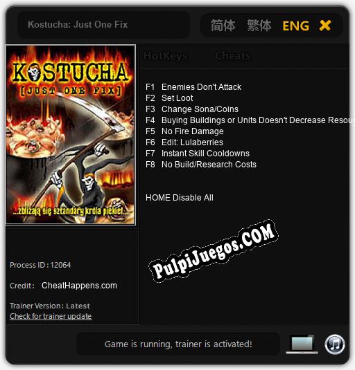 Kostucha: Just One Fix: Cheats, Trainer +8 [CheatHappens.com]