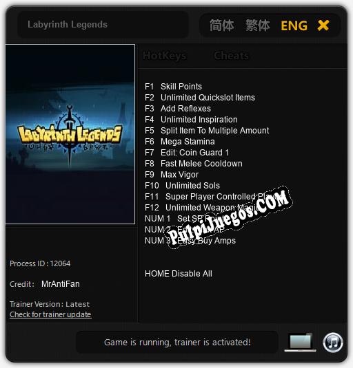 Labyrinth Legends: Trainer +15 [v1.9]