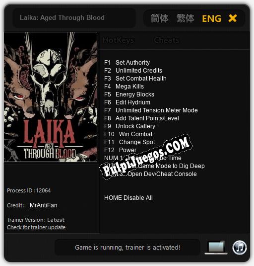 Entrenador liberado a Laika: Aged Through Blood [v1.0.7]