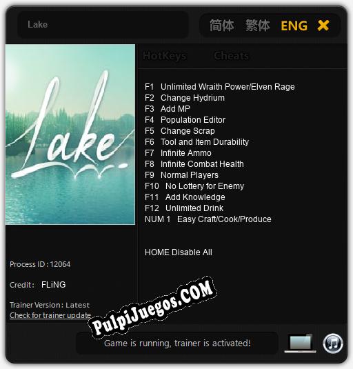 Lake: Cheats, Trainer +13 [FLiNG]